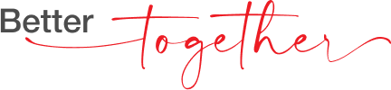 Together red script headline