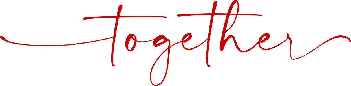 Together red script headline